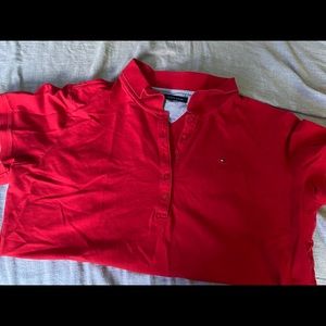 red tommy hilfiger polo